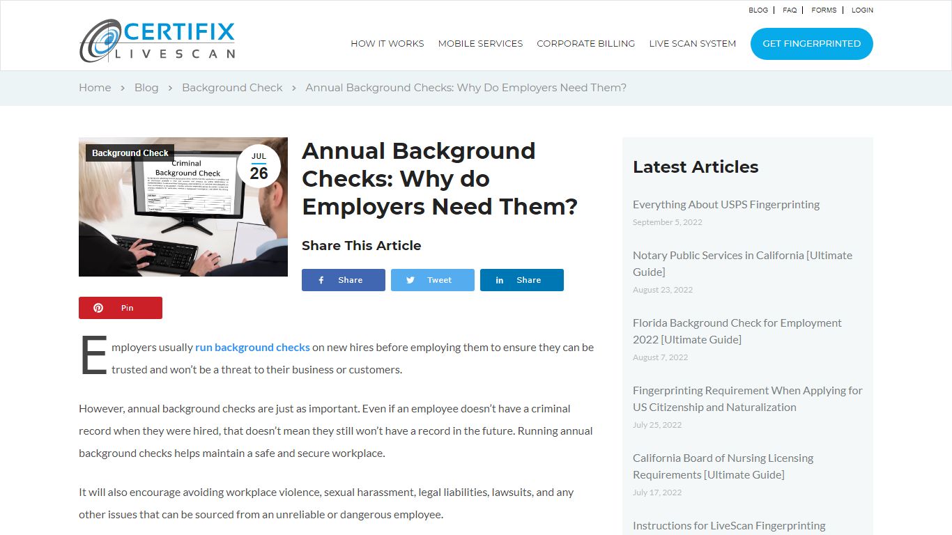 Annual Background Checks: Why do Employers Need Them?