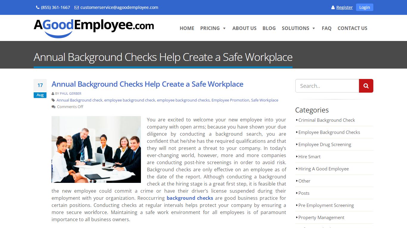 Annual Background Checks Help Create a Safe Workplace